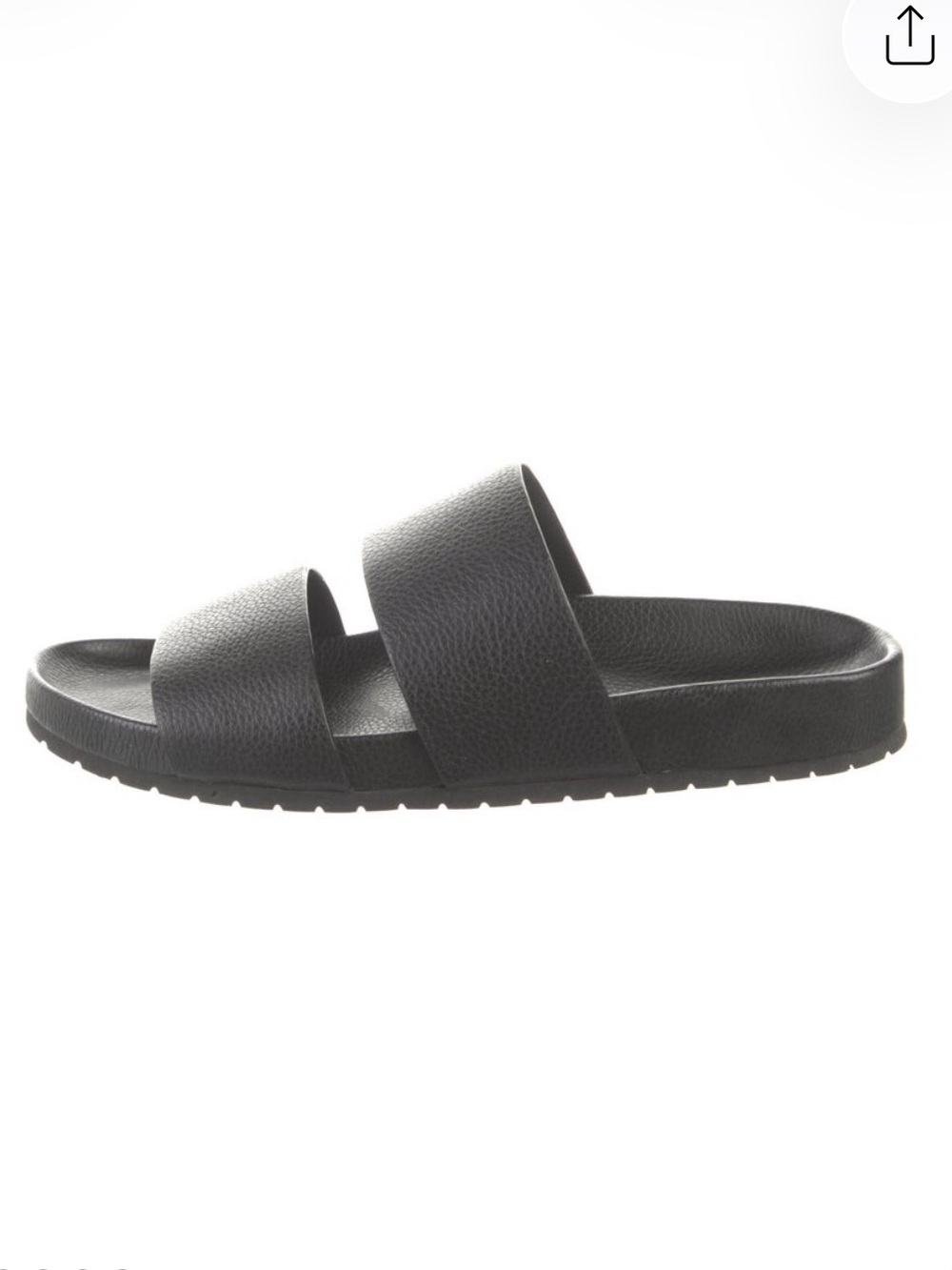 Vince Women’s Size 7 Black Leather Double-Strap Slide